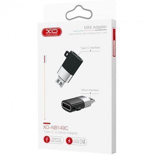 Перехідник XO NB149-С, Type-C to microUSB, black