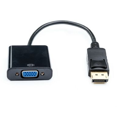 Перехідник Atcom DisplayPort (папа) - VGA (мама), чорний 10см. (16851)