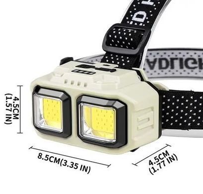 Ліхтар на голову HX-816-2COB (white+red) ЗП Type-C 1x18650