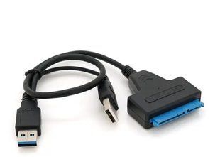 Кабель Usb 3.0 AM + USB 2.0 to SATA для HDD/SSD дисків 0.1m чорний (10342)