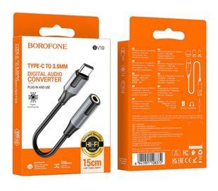 Перехідник Borofone BV19 Type-C Jack 3.5". AUX black
