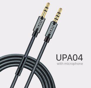 Кабель AUX - AUX+mic HOCO UPA04 gray