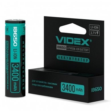 Акумулятор 18650 Videx 3400mAh із захистом (Li-ion)