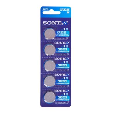 Батарейки літієві Sonexx CR 2025, 3V (5/100) BL