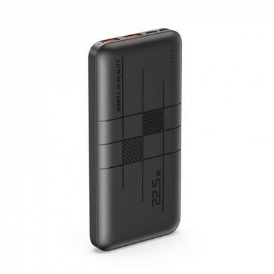 УМБ Power Bank XO PR187, 2xUSB+Type-C, QC&PD 3.0, 22.5W, 10000mAh, microUSB/Type-C, black