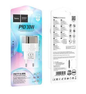 МЗП HOCO C131A Platinum (1xType-C, 1xUSB, QC&PD, 3A, 30W) Transparent-Black