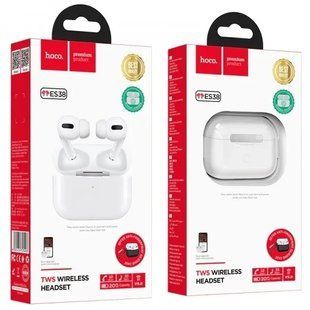 Гарнітура вакуумна Bluetooth TWS Hoco ES38 white