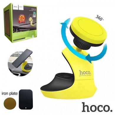 Автотримач HOCO CA15 black-yellow (магнітний)