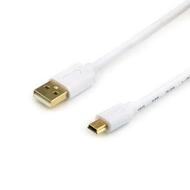 Кабель Atcom miniUSB, 5pin, 1.8m., GOLD (USB - miniUSB) white(16120)