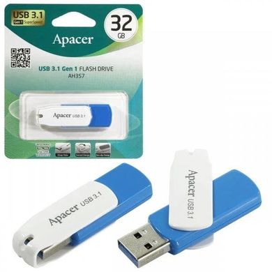 Накопичувач Apacer AH357 32GB USB 3.1 Blue (AP32GAH357U-1)