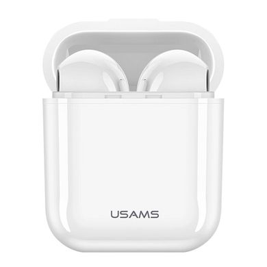 Гарнітура вкладиші Bluetooth Usams Dual Wireless Apple Series + кейс, BT5.0, white
