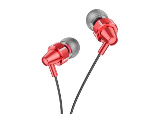 Гарнітура з мікрофоном вакуумна HOCO M90 Delight wired digital earphone, red