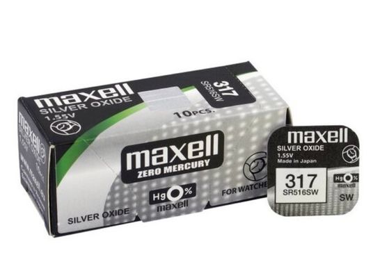 Батарейки для годинників Maxell SR516SW-B1 (317) 1х10 (Japan)