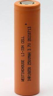 Акумулятор 18650 Westinghouse Li-ion INR18650, 3.7V, 2500mAh, 10C високострумовий 25A