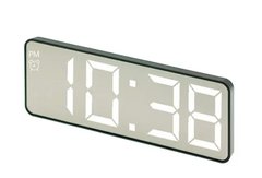 Годинник мережевий 898-6, білі, дзеркальні, температура, USB