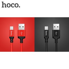 Кабель microUSB HOCO X14, 2A 1m. red-black