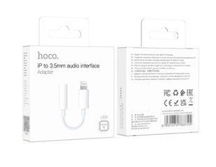 Перехідник HOCO LS34 Lightning - Jack 3.5", AUX White
