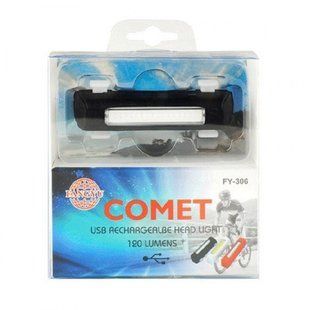 Ліхтар для велосипеду FY-306-3COB (blue-white-red), заряд від microUSB, встроен. акумулятор