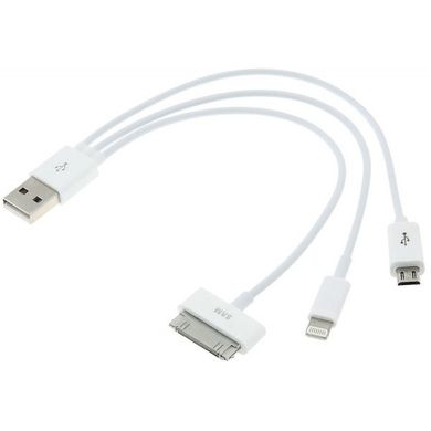 Кабель 3 в 1 USB - micro 5pin,Iphone3/4/5 (без упаковки)