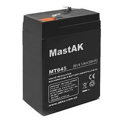 Акумулятор MastAk MT640S, 6V 4.5A (70*47*101/5) (2017г.)