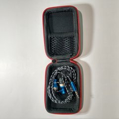 Гарнітура з мікрофоном вакуумна Samsung тканина/метал + чехол blue