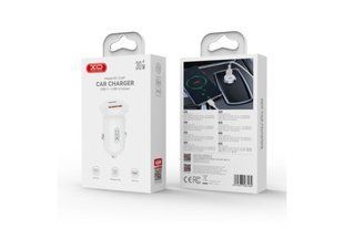 АЗП XO CC69 mini Smart (1xUSB, 1xType-C, 30W) white