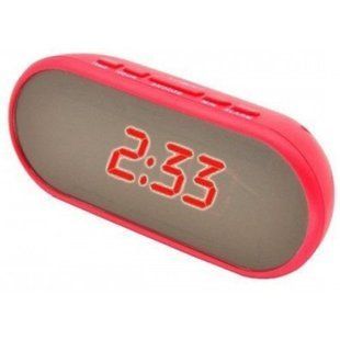 Годинник мережевий 712Y-1, червоні, дзеркальні, USB