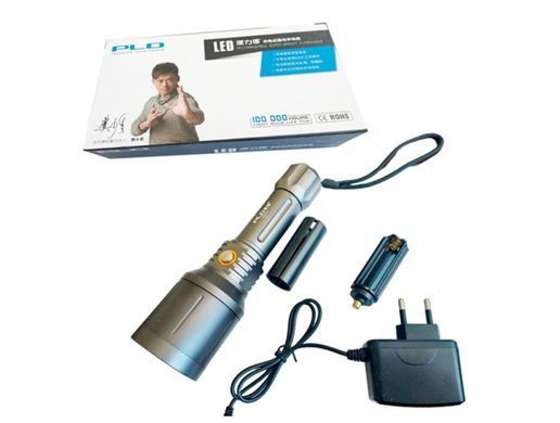 Ліхтар ручний акумуляторний CK007-T6 + лазер зелений, 1х18650/3xAAA, ЗУ 220V, zoom,