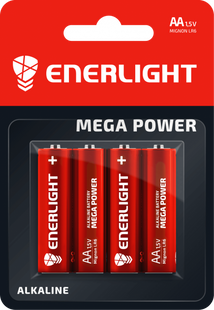 Батарейки Enerlight Mega Power LR6, AA (4/48/576) BL