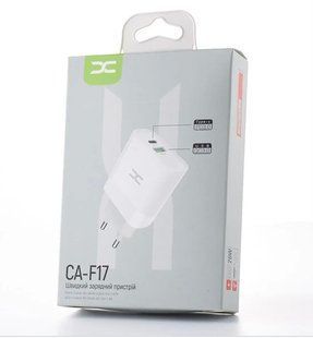 МЗП DC CA-F17 (1xType-C, 1xUSB, QC&PD 3.0, 20W) white