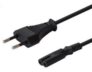 Кабель живлення (радіо) PC-184/2 CEE7/16-C7 2 pin, довжина 1.2m., Black (05726)