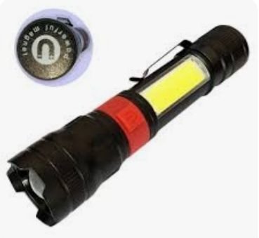 Ліхтар ручний акумуляторний PL-826-P70+COB(white+red), 1х18650, магніт, зажим, ЗУ microUSB, zoom