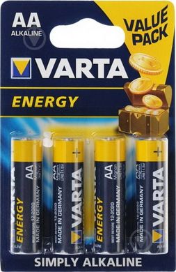 Батарейки Varta Energy LR6, AA (4/80) BL