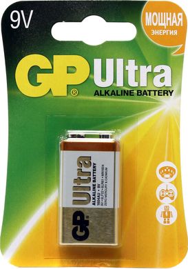 Батарейки GP 1604AU-U1 Ultra alkaline 6LF22, крона, 9V, блистер