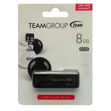Накопичувач Team C173 8GB USB 2.0 Pearl Black (TC1738GB01)