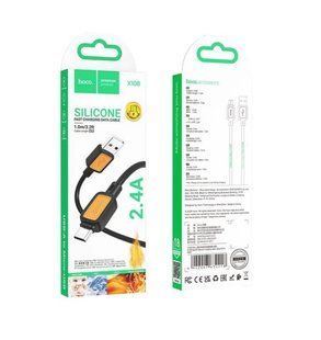 Кабель microUSB HOCO X108 Benefit silicone charging Data 2.4A 1m Black