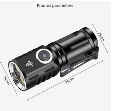 Ліхтар ручний 536 3LED, 1х16340, індик. зар., магніт, ЗУ Type-C