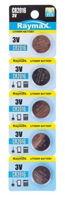 Батарейки літієві Raymax CR 2016, 3V (5/100) BL