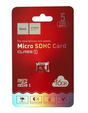 Карта пам'яті Hoco microSDHC 16GB Class 10 (без адаптеру)