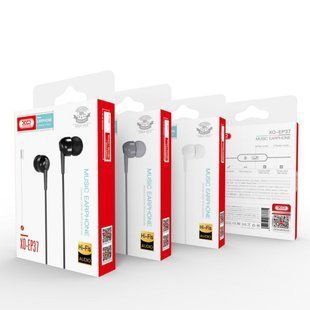 Гарнітура з мікрофоном вакуумна XO EP37 Wired in-ear earphones, gray