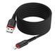 Кабель Lightning HOCO X59 Victory charging cable, тканина 2.4А 2m Black 10011477 фото 2