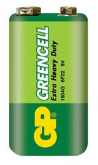 Батарейки GP 1604G-S1 Greencell 6F22, крона, 9V, трей 10/500
