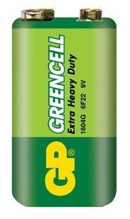 Батарейки GP 1604G-S1 Greencell 6F22, крона, 9V, трей 1/10/500