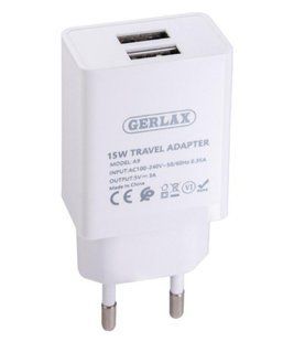МЗП Gerlax A9 3A. QC 3.0. 2USB white тех. пак. ( 25822 )
