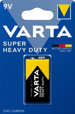 Батарейки Varta Heavy Duty 6F22, 9V крона (1/10) BL