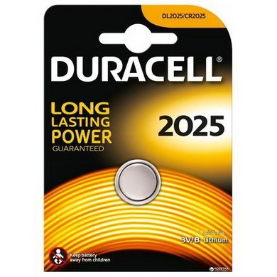 Батарейки літієві Duracell CR2025, 3V (1/10) BL (до 2026г.)