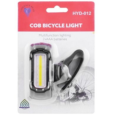 Ліхтар для велосипеду HYD-012-COB (білий, червоний и синій) 2xAAA