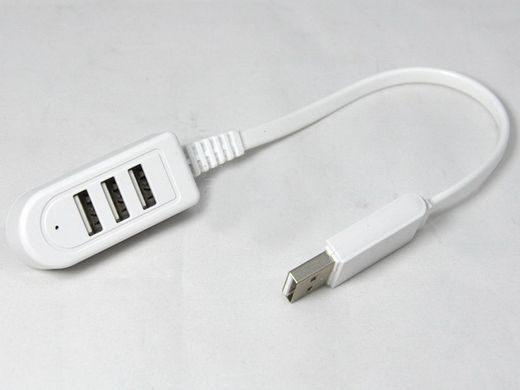 Концентратор USB-HUB (3 в 1), 3xUSB, white