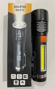 Ліхтар ручний BL-P716-P50+COB (white+red), zoom, вбудований акумулятор, ЗП Type-C