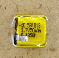 Акумулятор літій-полімерний 581013, 50mAh, 3.7V